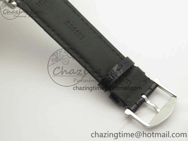 MIROTIME 0523 Affordable Portofino IW356501 SS V3 MK 1:1 Best Edition White Dial Gold Markers On Black Leather Strap MIYOTA 7196